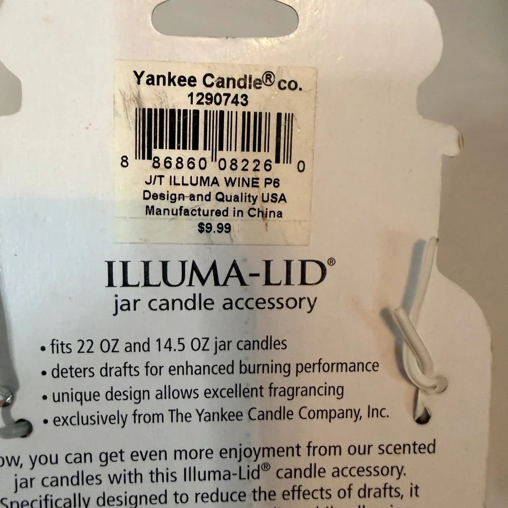 Yankee Candle Illuma-Lid Wine & Grapes Silver Metal Jar Topper 1290743 NIP